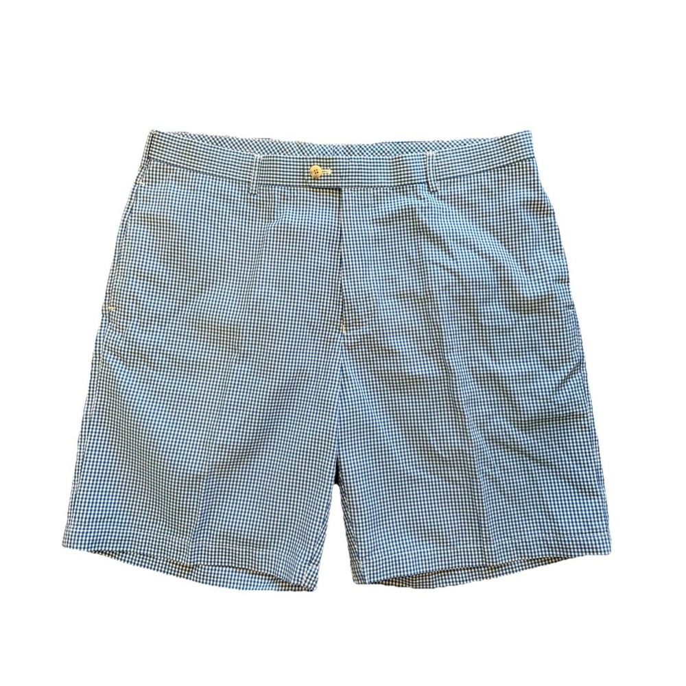 Peter Millar Shorts Mens 38 Blue Gingham Classic Fit Golf Preppy Checkered